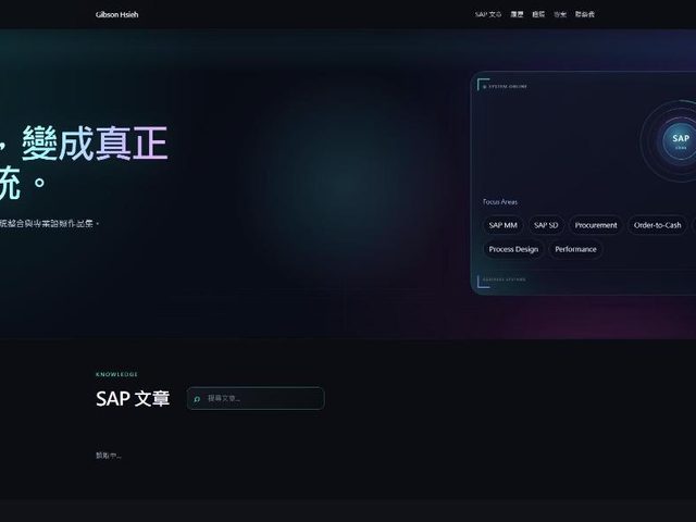 Gibson Hsieh｜SAP & ERP 作品集