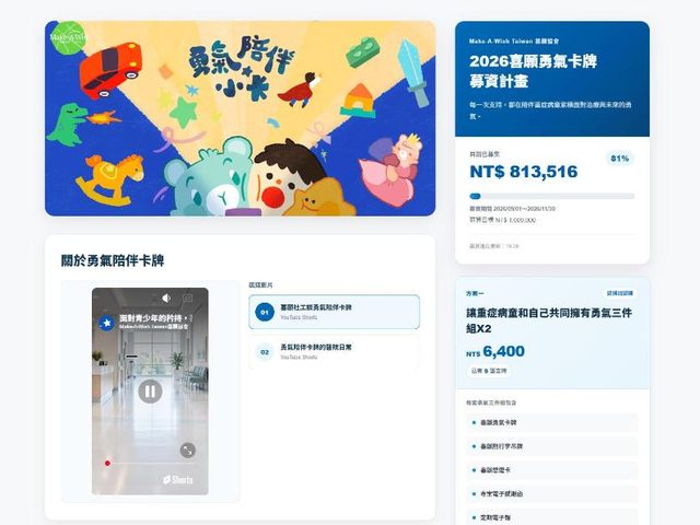 喜願勇氣卡牌募資頁