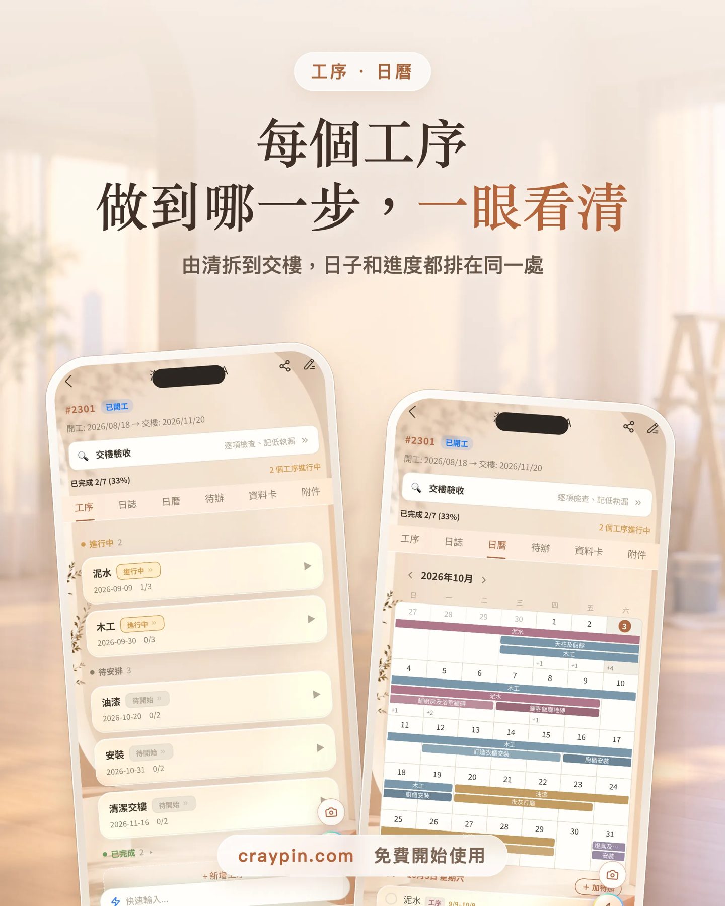Craypin 裝修工程進度 作者附圖
